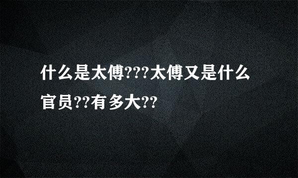什么是太傅???太傅又是什么官员??有多大??