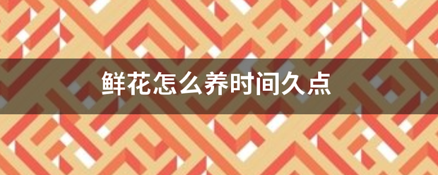 鲜花怎么养时间久点