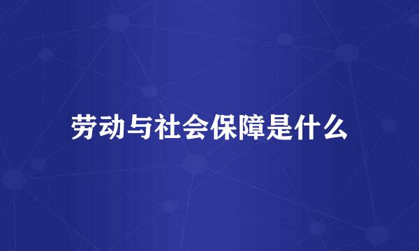 劳动与社会保障是什么