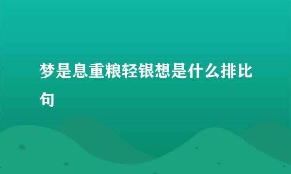 梦是息重粮轻银想是什么排比句
