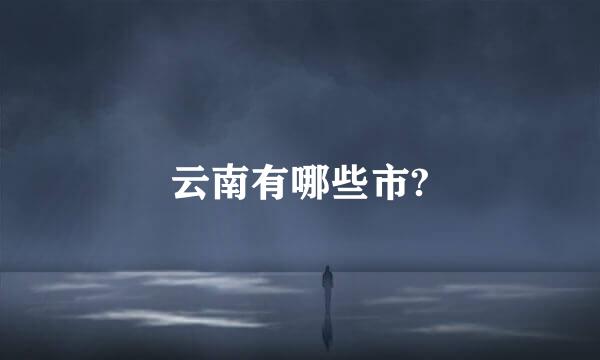 云南有哪些市?