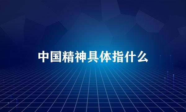中国精神具体指什么