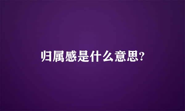 归属感是什么意思?