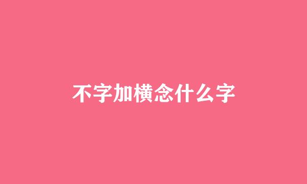 不字加横念什么字
