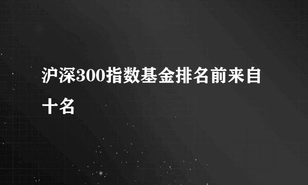沪深300指数基金排名前来自十名