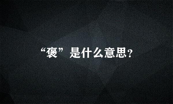 “褒”是什么意思？