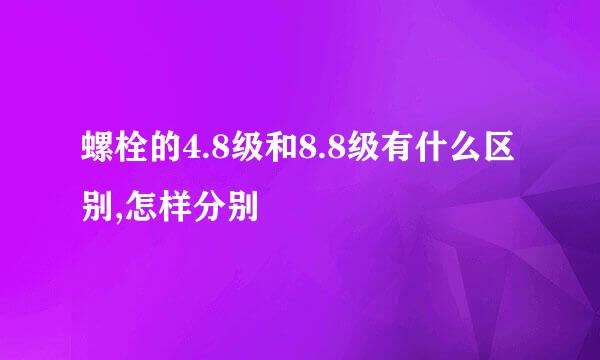螺栓的4.8级和8.8级有什么区别,怎样分别