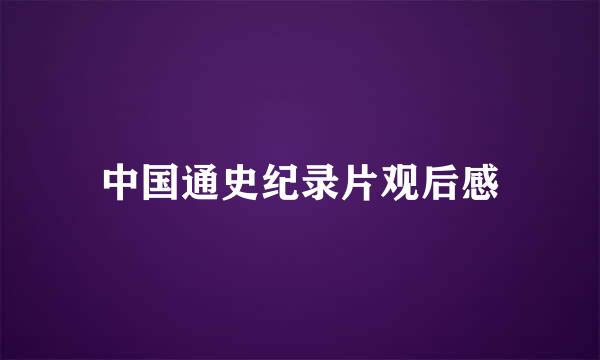 中国通史纪录片观后感