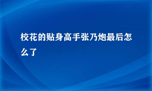 校花的贴身高手张乃炮最后怎么了