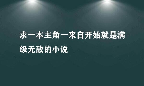 求一本主角一来自开始就是满级无敌的小说