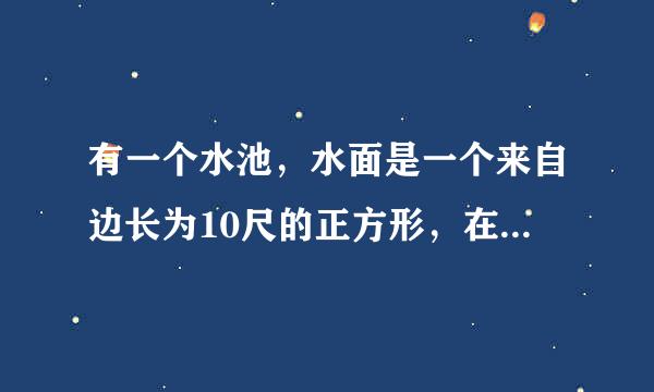 有一个水池，水面是一个来自边长为10尺的正方形，在水池正中央有一根新生的芦苇，它高出水面一