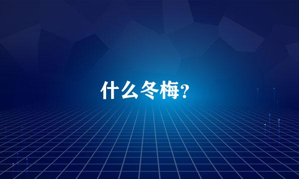 什么冬梅？