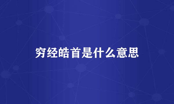 穷经皓首是什么意思