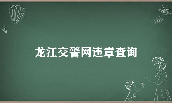 龙江交警网违章查询