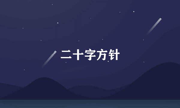 二十字方针