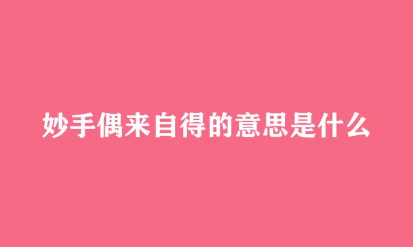 妙手偶来自得的意思是什么