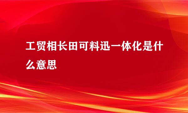 工贸相长田可料迅一体化是什么意思