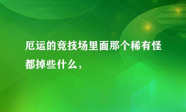 厄运的竞技场里面那个稀有怪都掉些什么，