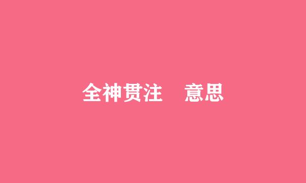 全神贯注 意思