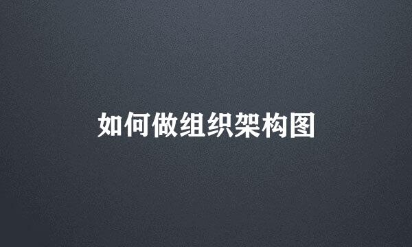 如何做组织架构图