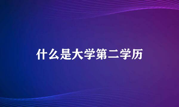 什么是大学第二学历