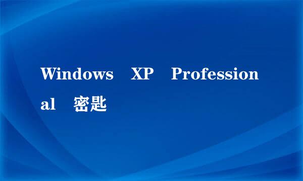 Windows XP Professional 密匙