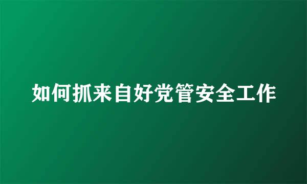 如何抓来自好党管安全工作