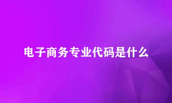 电子商务专业代码是什么