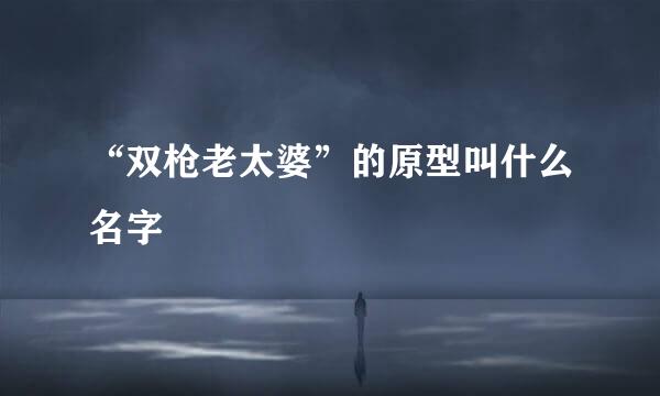 “双枪老太婆”的原型叫什么名字