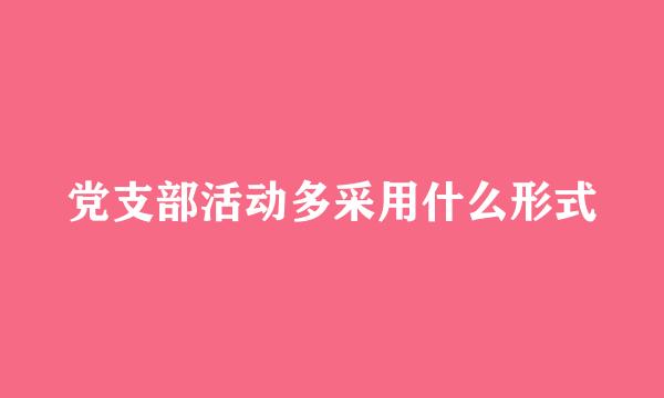 党支部活动多采用什么形式