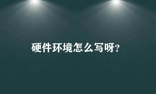 硬件环境怎么写呀？