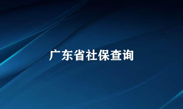 广东省社保查询
