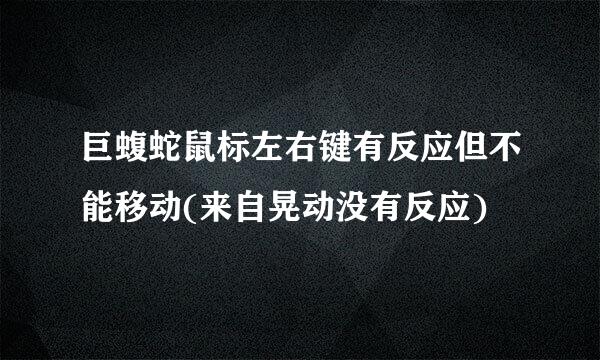 巨蝮蛇鼠标左右键有反应但不能移动(来自晃动没有反应)