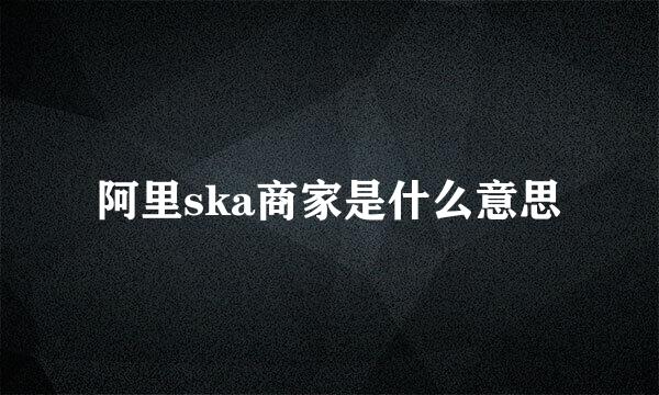 阿里ska商家是什么意思