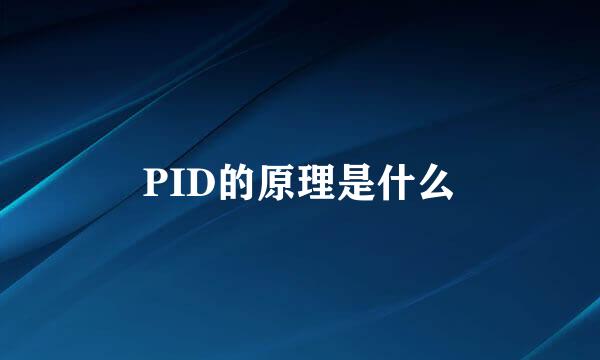 PID的原理是什么