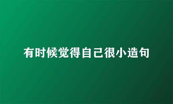 有时候觉得自己很小造句