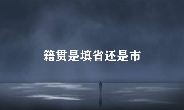 籍贯是填省还是市