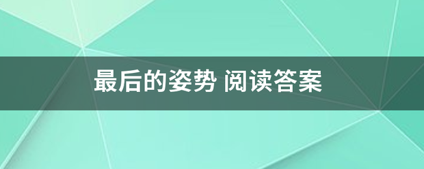 最后的姿势