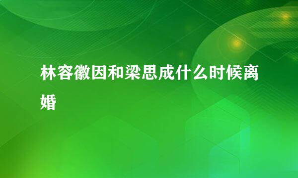 林容徽因和梁思成什么时候离婚