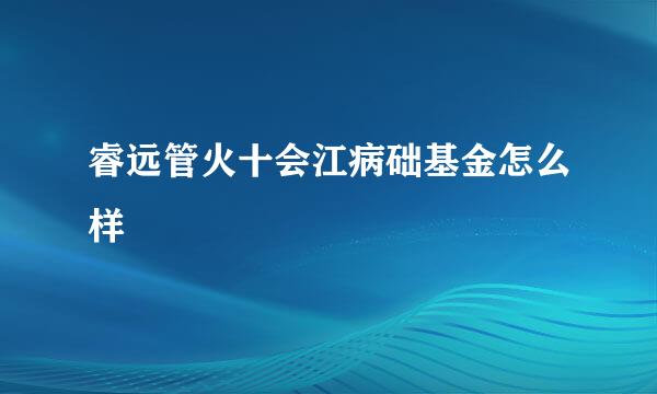 睿远管火十会江病础基金怎么样