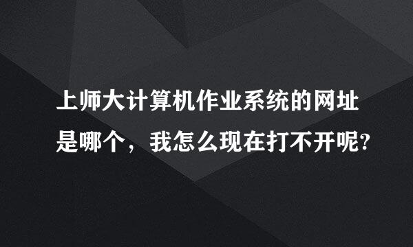 上师大计算机作业系统的网址是哪个，我怎么现在打不开呢?