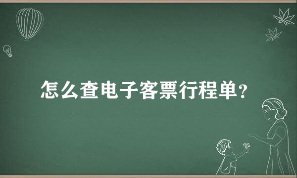 怎么查电子客票行程单？