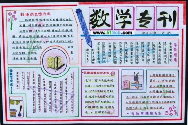 三年级数学手抄报图片
