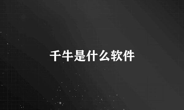 千牛是什么软件