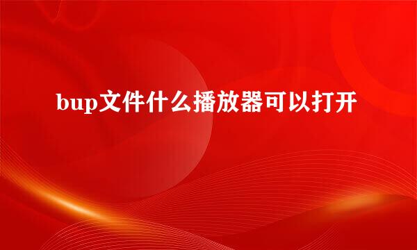 bup文件什么播放器可以打开