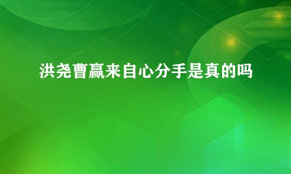 洪尧曹赢来自心分手是真的吗