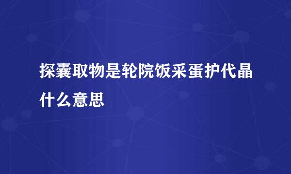 探囊取物是轮院饭采蛋护代晶什么意思