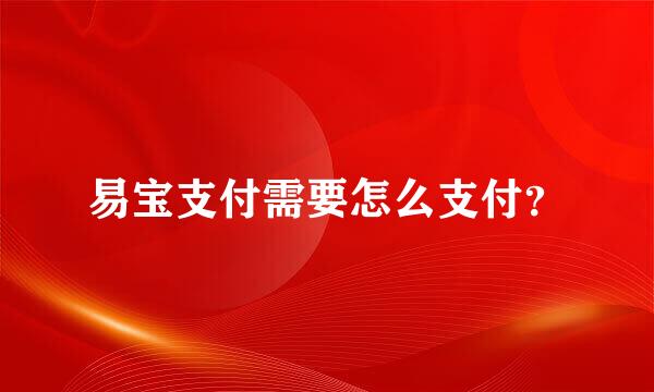 易宝支付需要怎么支付？
