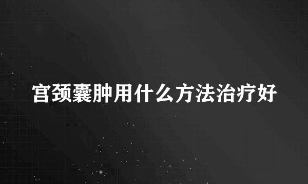 宫颈囊肿用什么方法治疗好