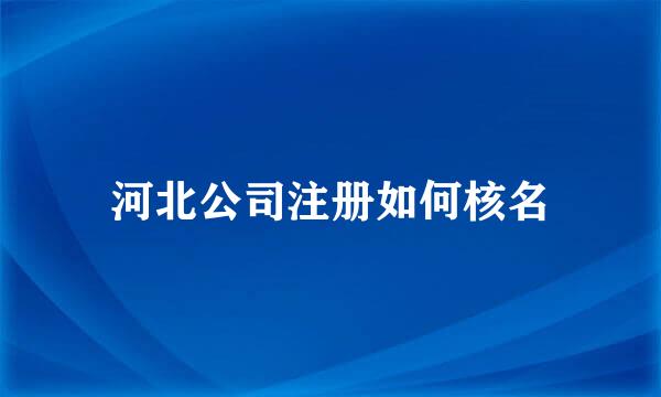 河北公司注册如何核名
